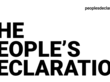 Schriftzug Schwarz auf Weiß "The People's Declaration"