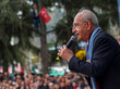 Parlaments- und Präsidentschaftswahl Kandidat Kilicdaroglu hält eine Rede vor Menschen in der Türkei