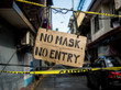 Schild mit der Aufschrift "No mask, no entry" in Manila.