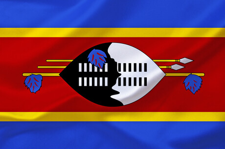 Blau-rot-gelbe Flagge mit Wappen