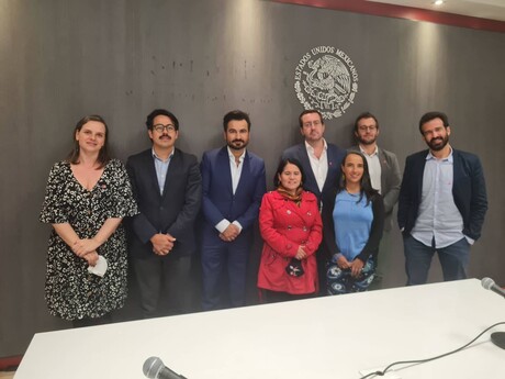 Vertreterinnen und Vertreter von RSF beim Termin mit Mexikos nationalen Schutzmechanismus für Menschenrechtsverteidigerinnen und Journalisten. © RSF