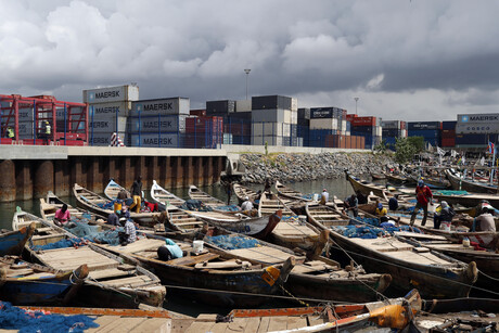 Ein Teil des Containerhafens der togolesischen Hauptstadt Lomé 