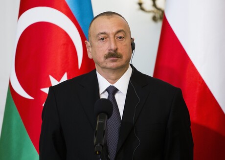 Ilham Alijew, der aserbaidschanische Präsident. © picture alliance  / NurPhoto  / Krystian Dobuszynski