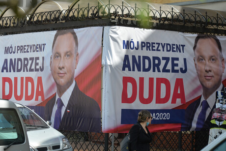 Wahlplakate zur polnischen Präsidentenwahl