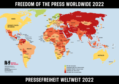 Die neue Weltkarte der Pressefreiheit