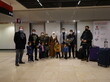 Die syrischen Journalistinnen und Journalisten bei der Ankunft im Flughafen in Berlin.