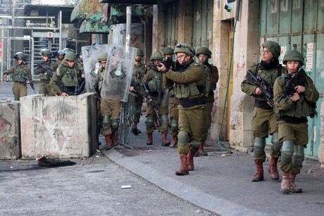 Israelische Sicherheitskräfte bei Protest in Hebron