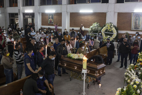 Die Beisetzung von Jacinto Romero Flores im August 2021.