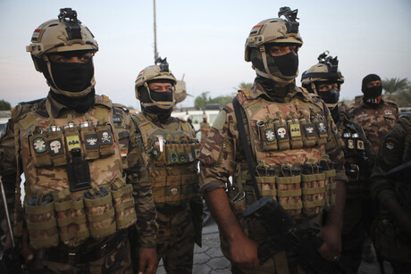Irakische Sicherheitskräfte bei Protesten in Basra 