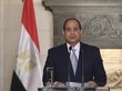 Der ägyptische Präsident Abdel Fattah al-Sisi steht an einem Rednerpult; links hinter ihm wurde die ägyptische Flagge platziert